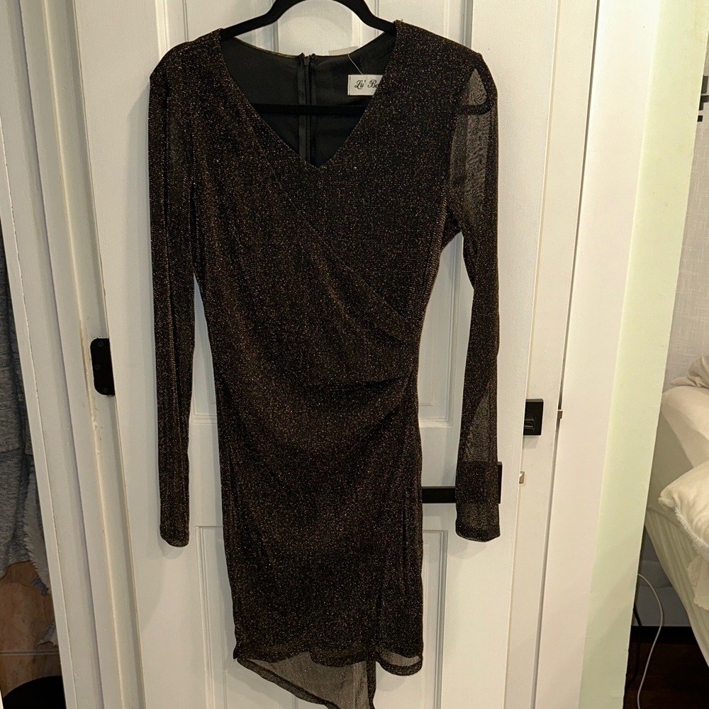 Elegant Black Glitter Dress